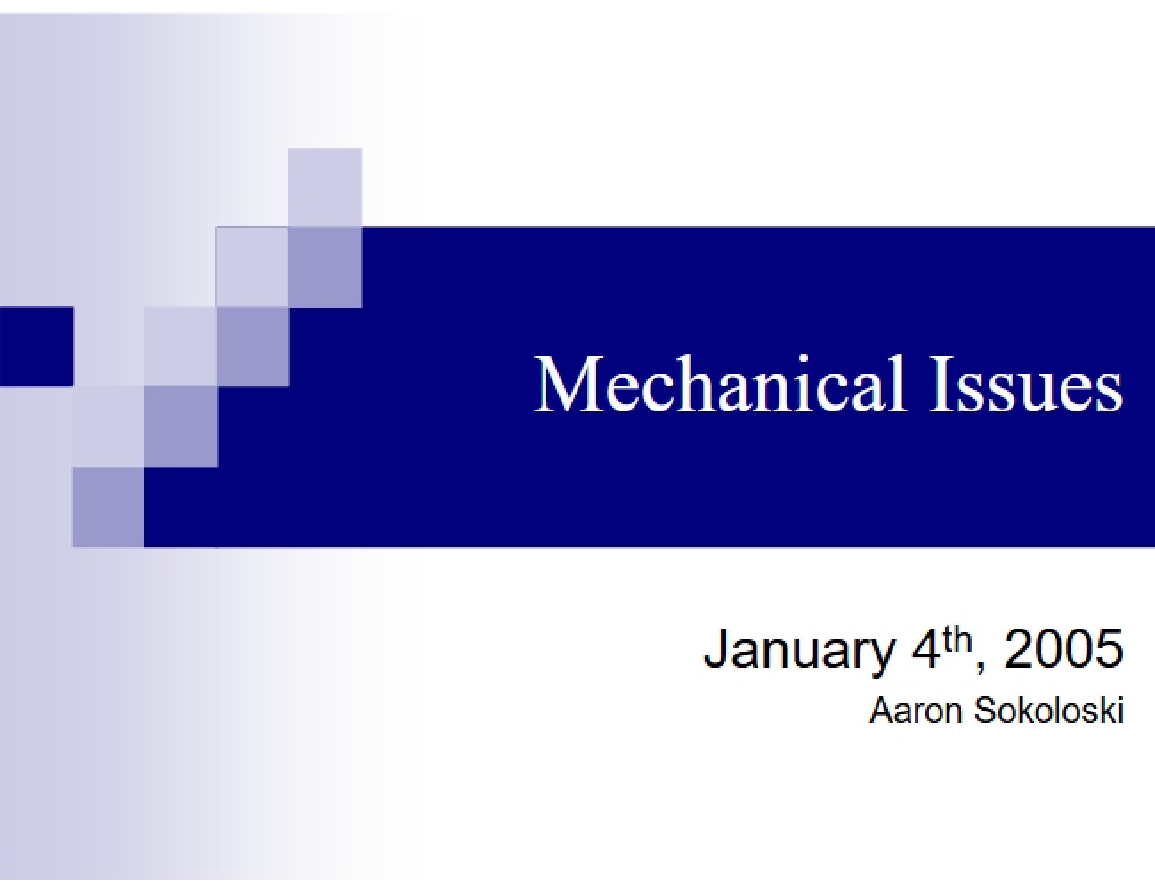 Issues with Mechanics