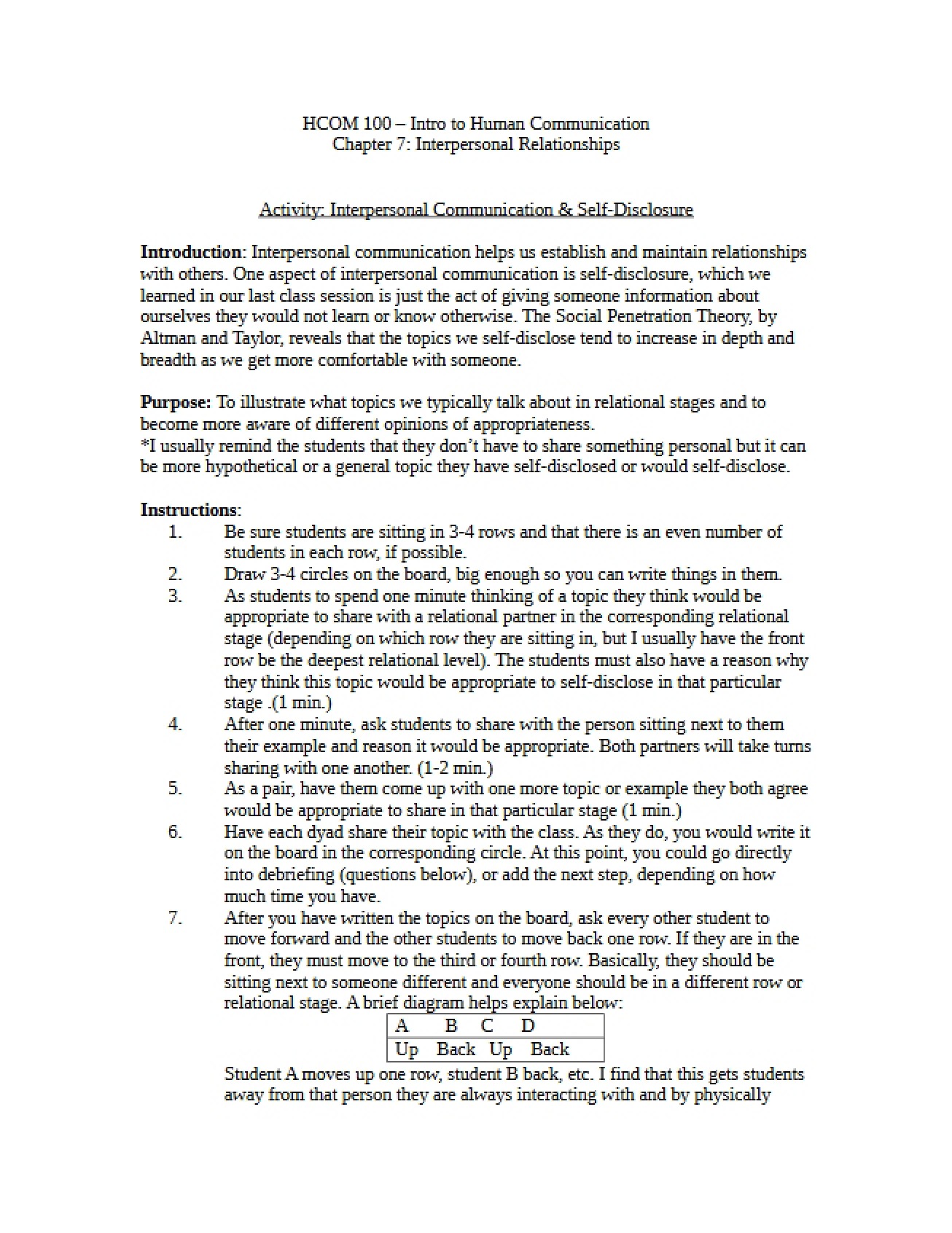 Relationships Interpersonal (Chapter 7)