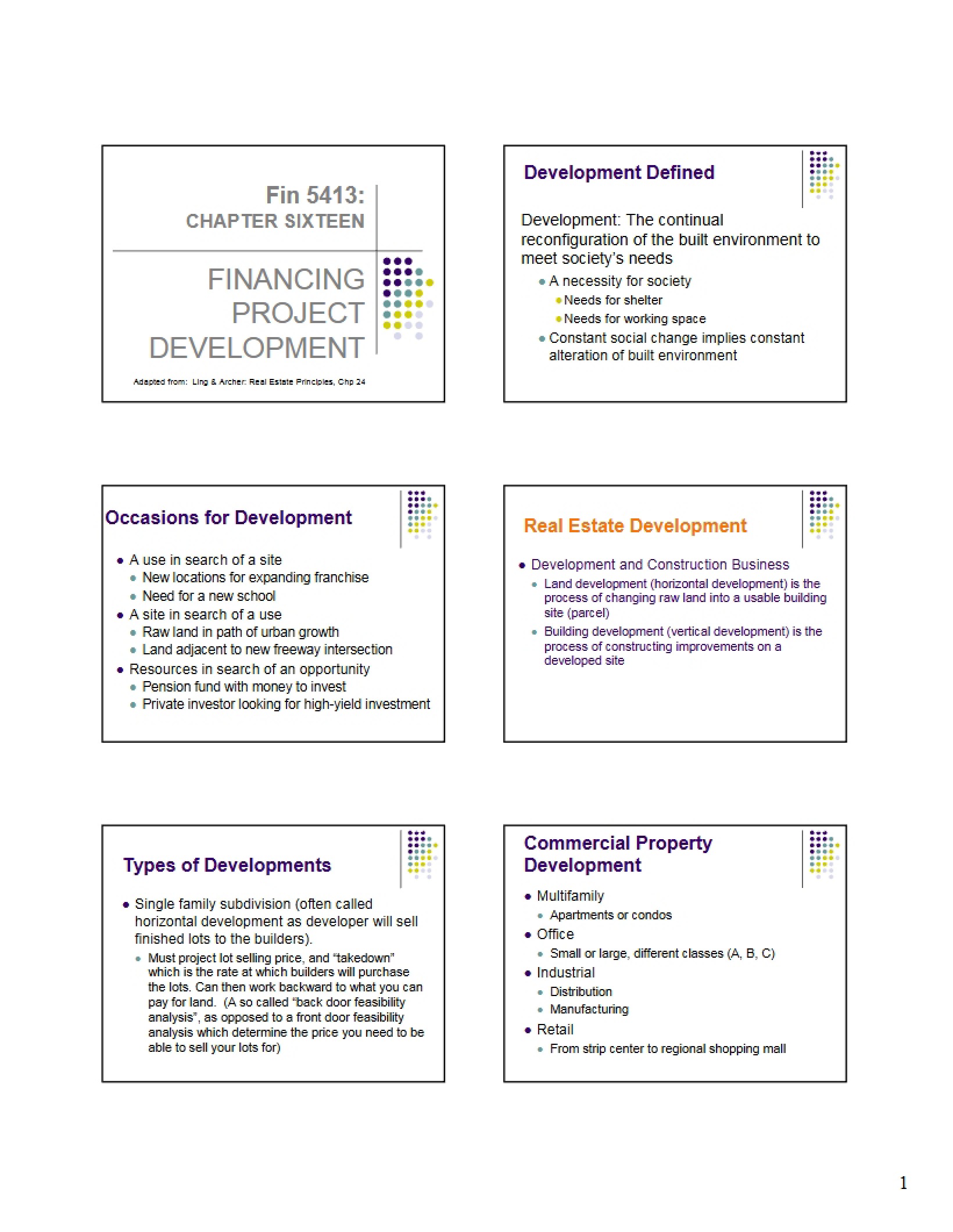 Project Development Financing