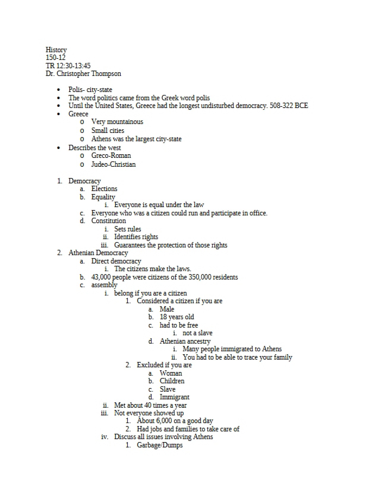 Western History Overview