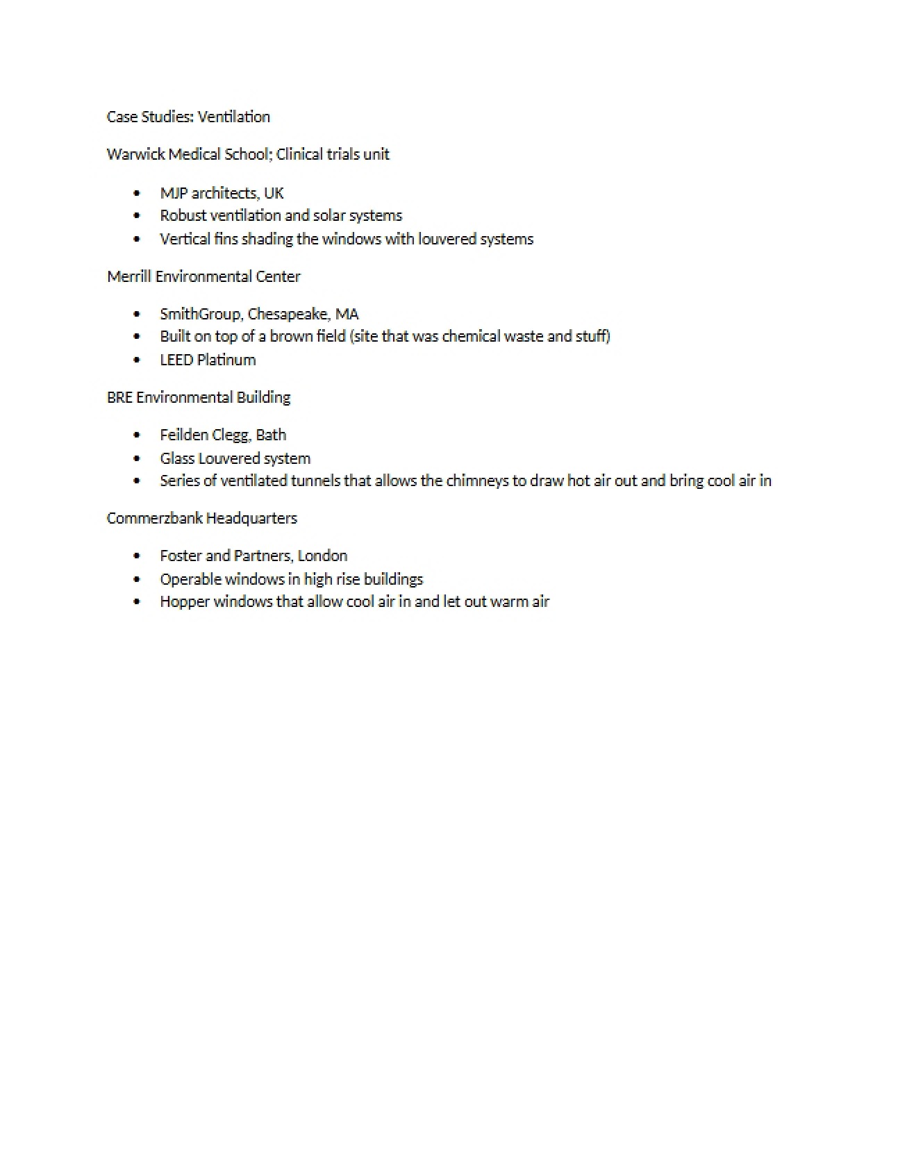 Ventilation Case Studies