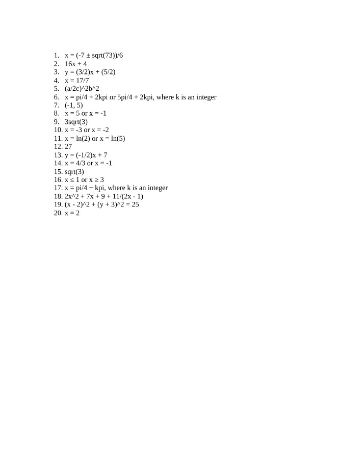 MAT 101 Module 4