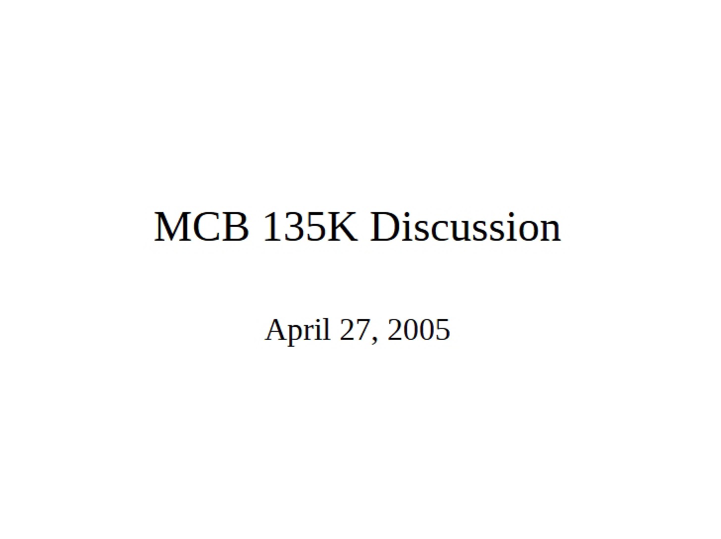 Meeting Discussion