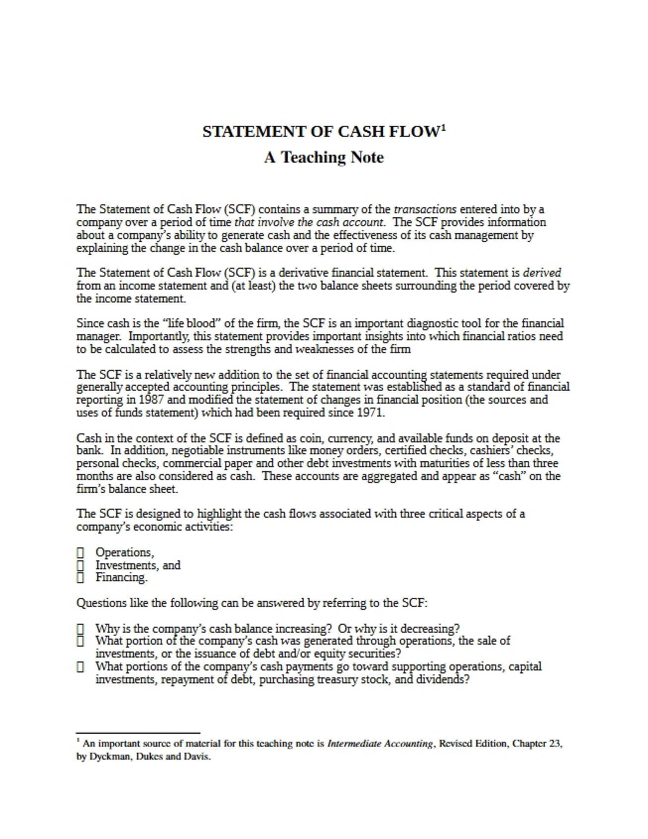 Cash Flow Statement