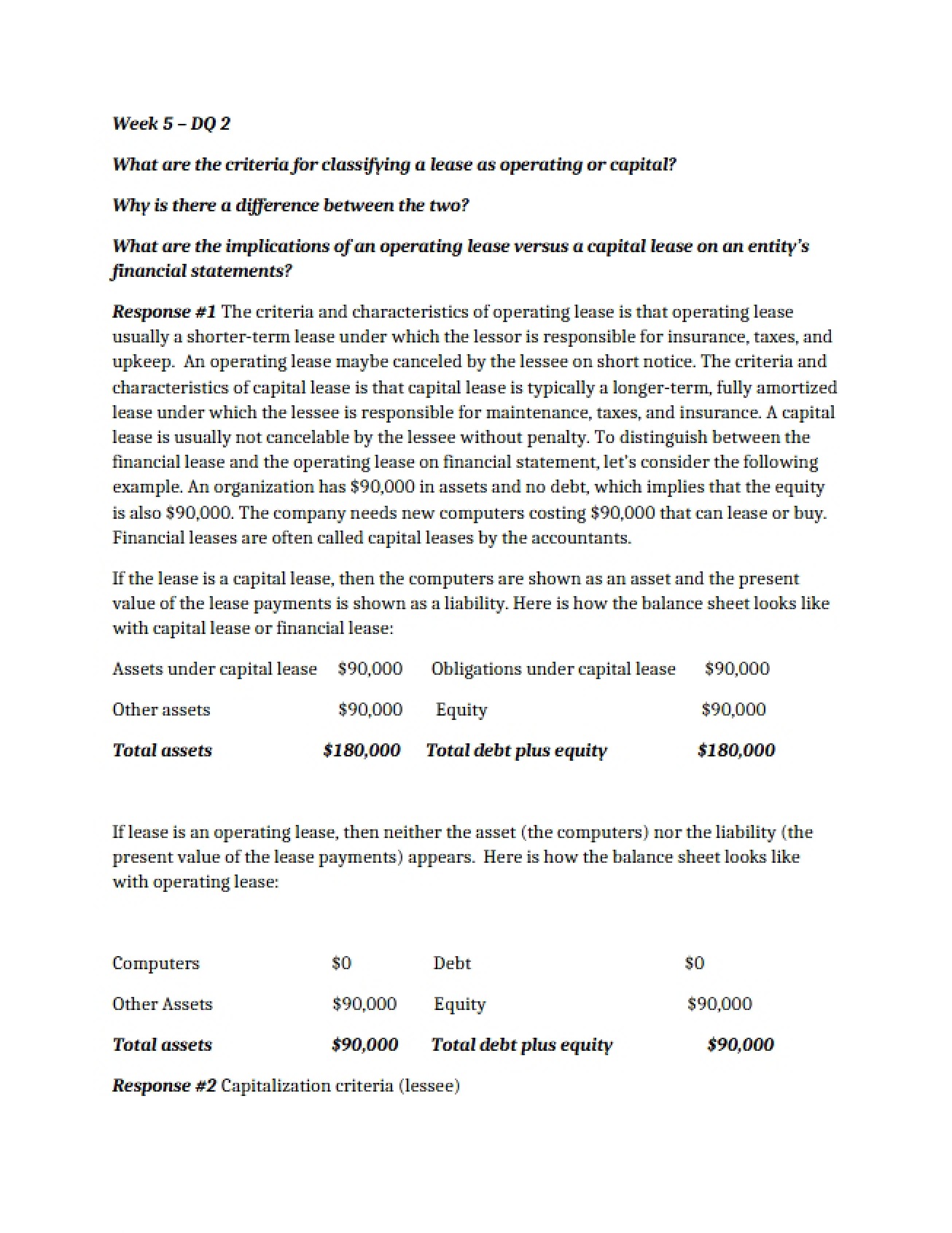 Essay on Financial Accounting II
