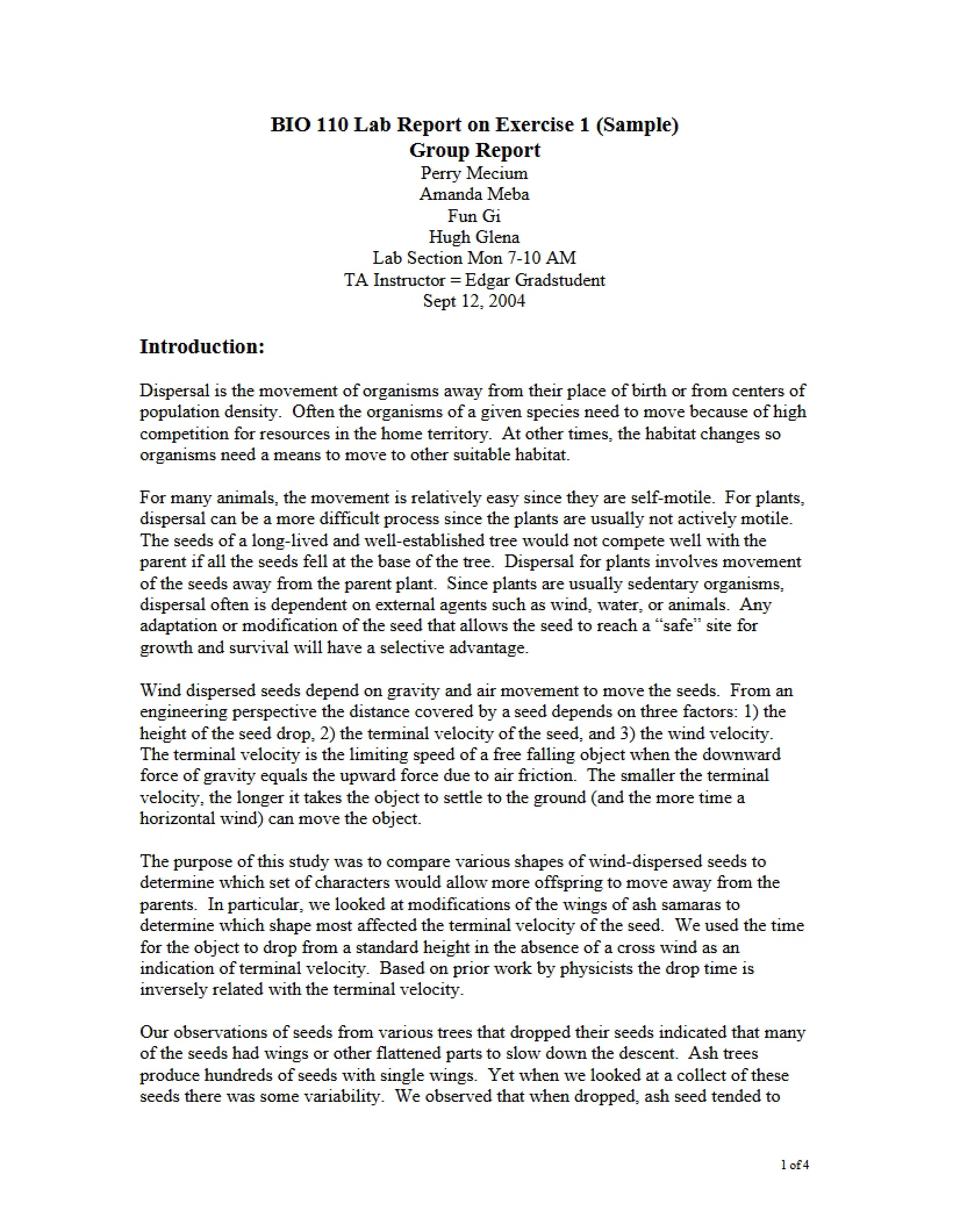 Exercise 1 Lab Report