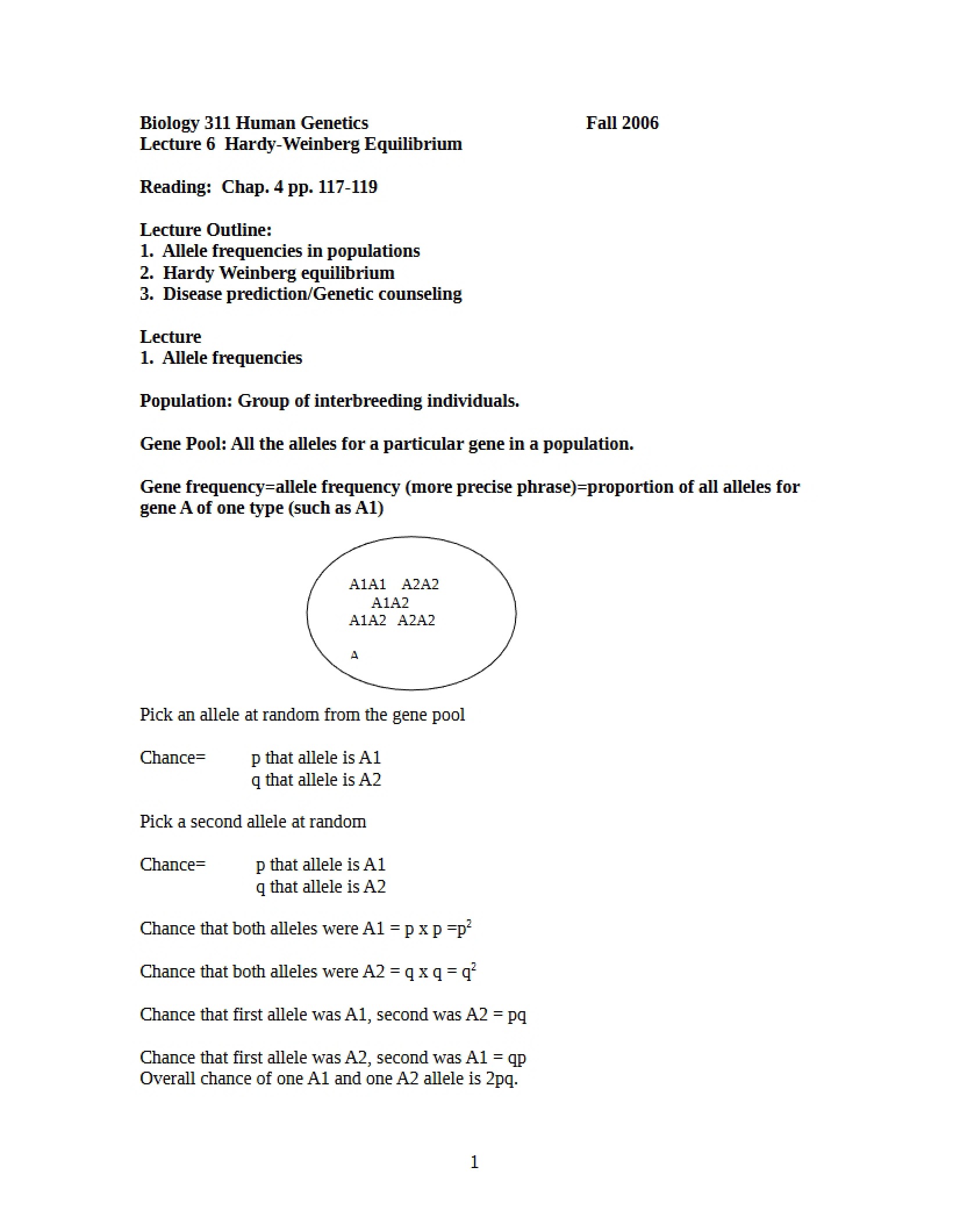 Lecture Six Human Genetics