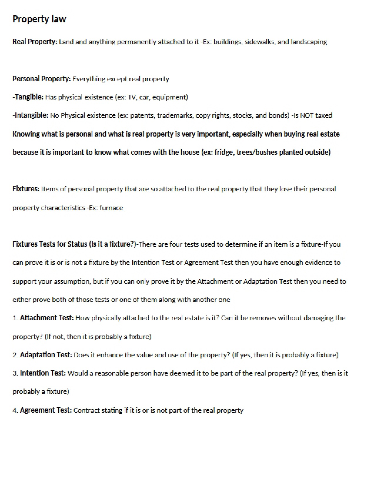 Basics of Property Law