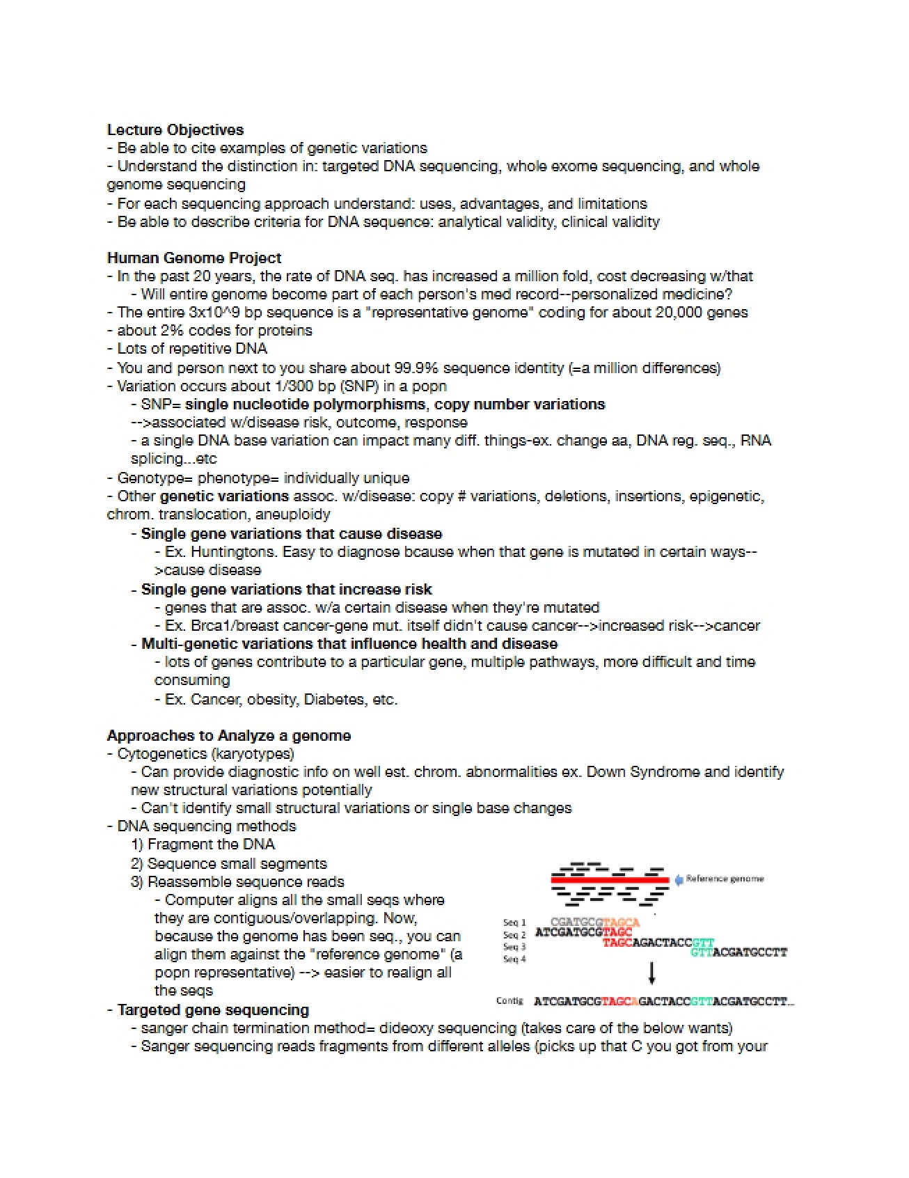Lecture Review Next Gen Sequencing and Molecular Diagnostic Tools