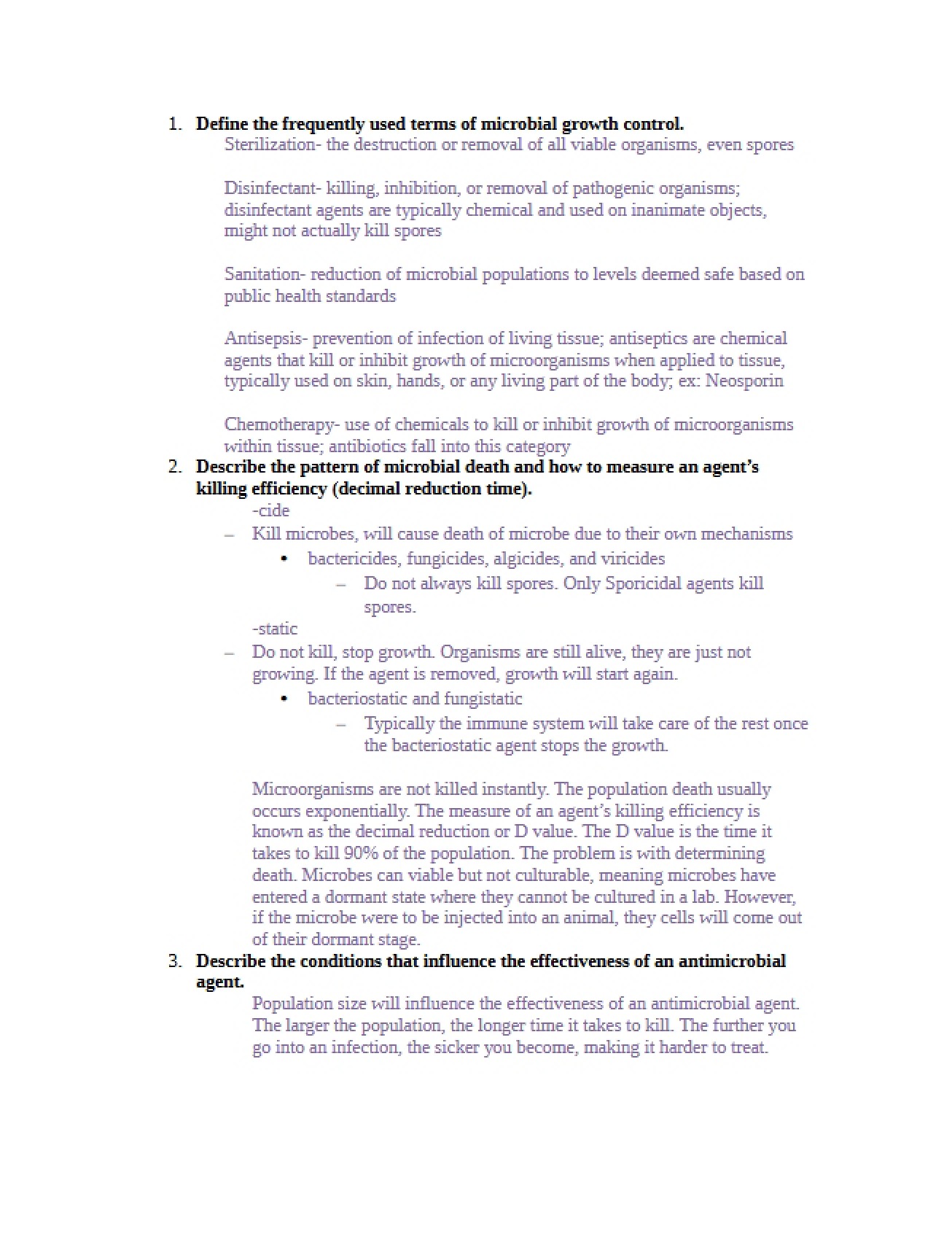 Study Guide for Chapter 8