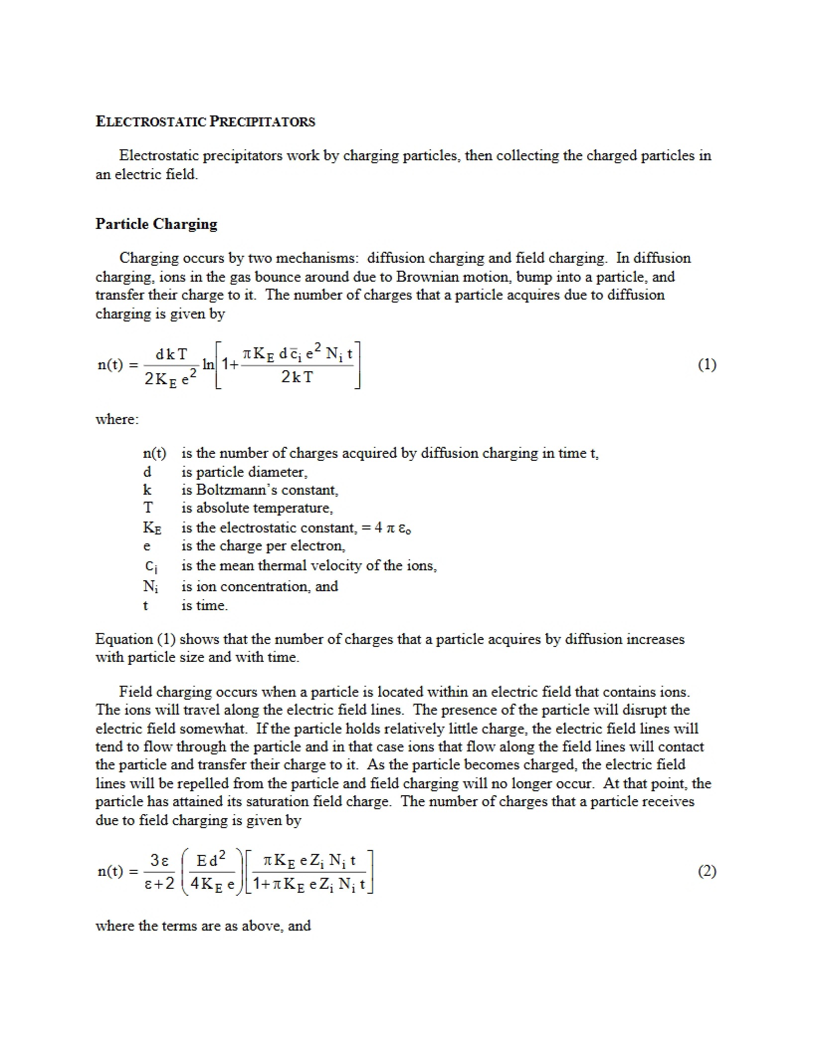 Precipitators (Electrostatic)