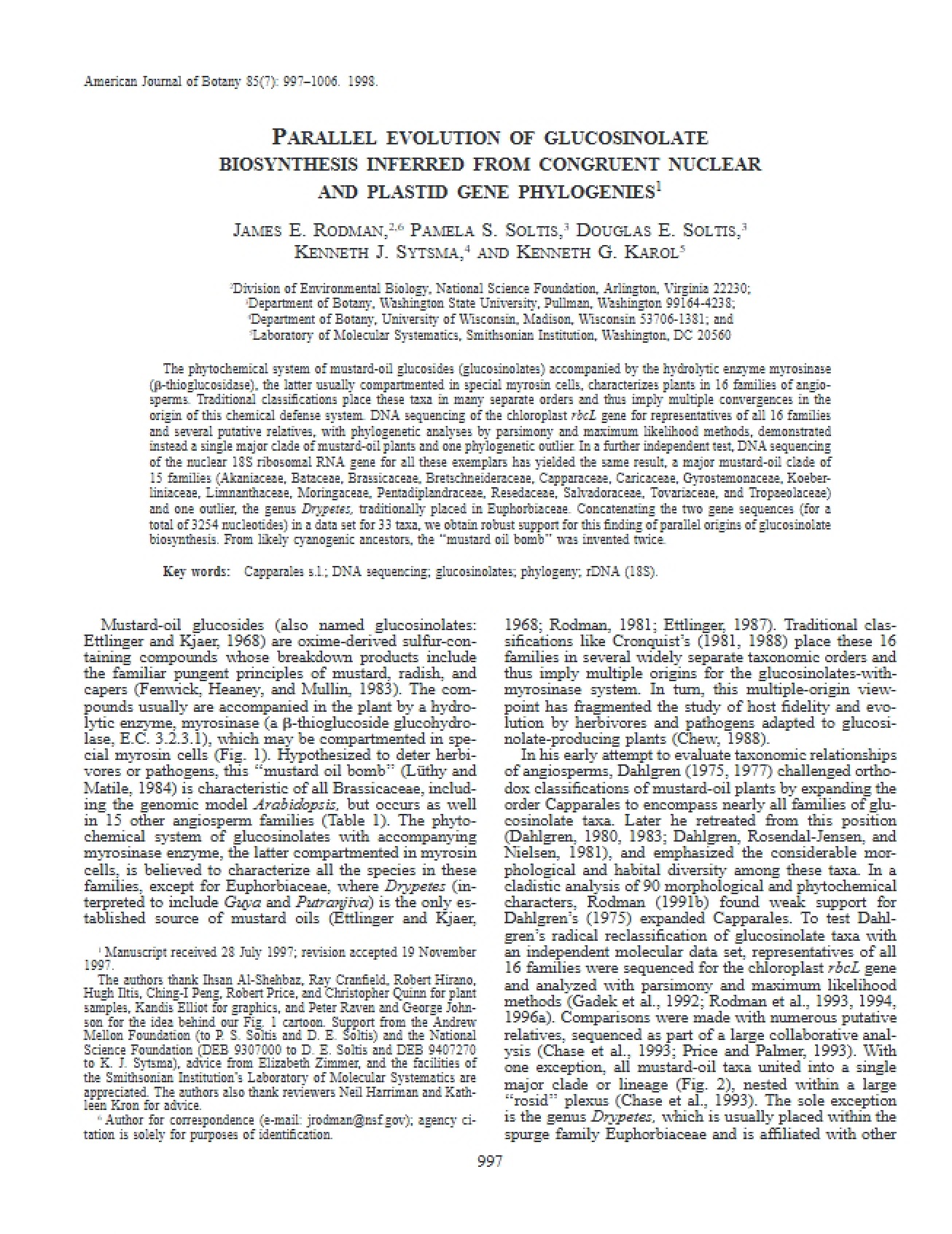 Glucosinolate Biosynthesis Parallel Evolution