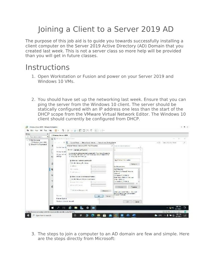 Step-by-Step Guide - Joining a Client to Server 2019 AD