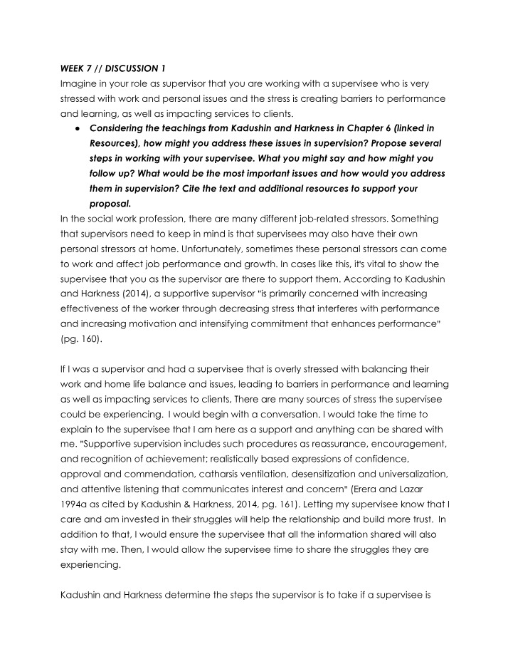 SWK5017 Week 7 Discussion