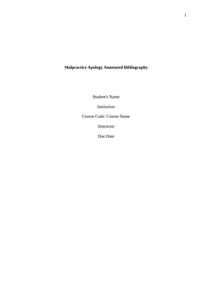 Respiratory Therapists' Perception of Malpractice Apology