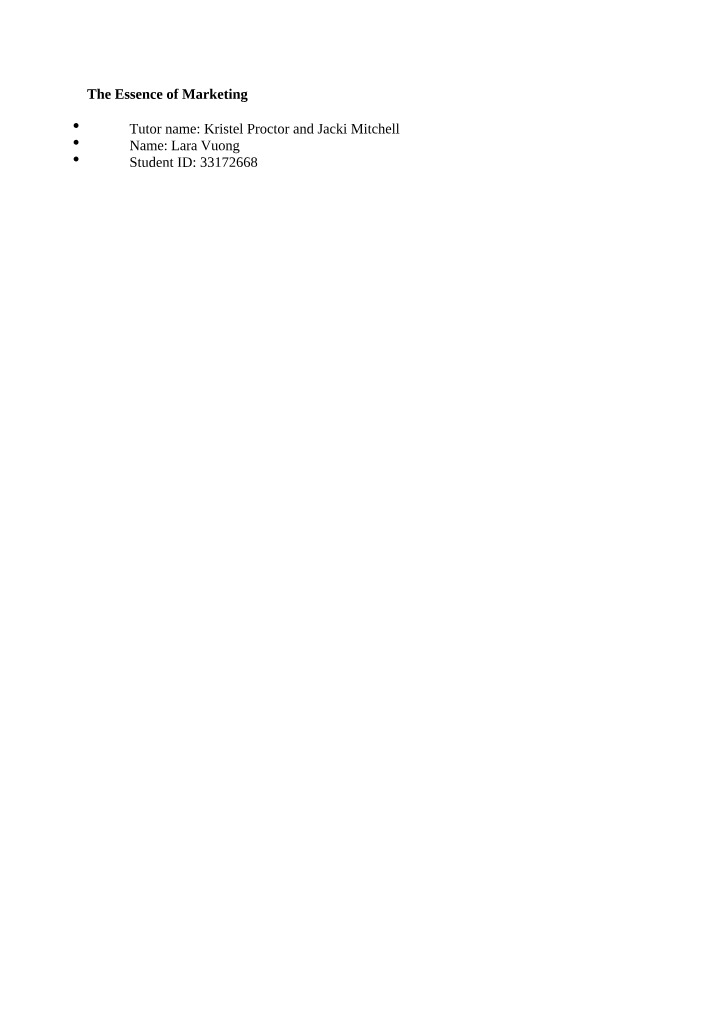 Marketing Essay for ATS2271