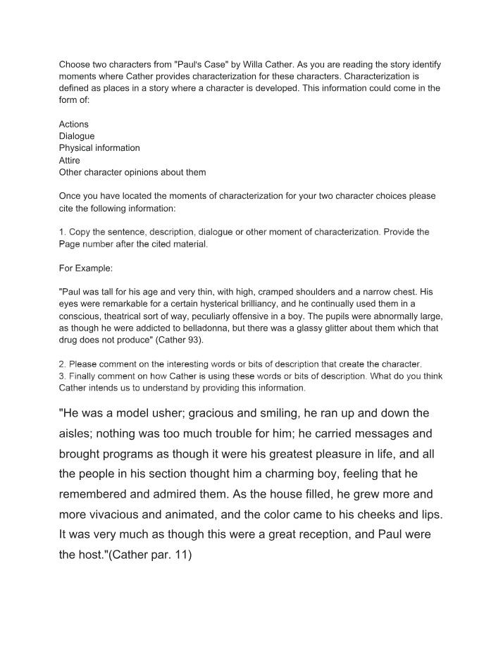 Week 3 Discussion - Character Assignment