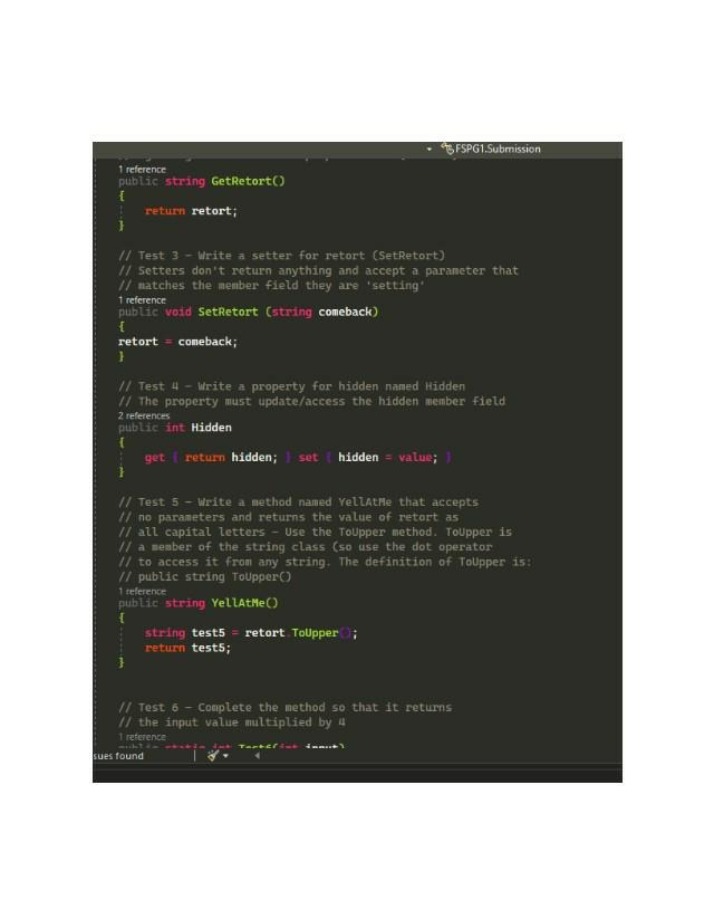 Writing Getters and Setters for Retort in C#