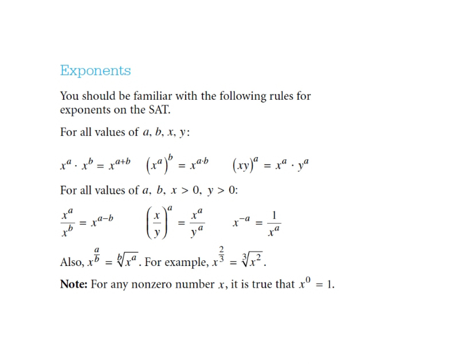 Exponents Overview