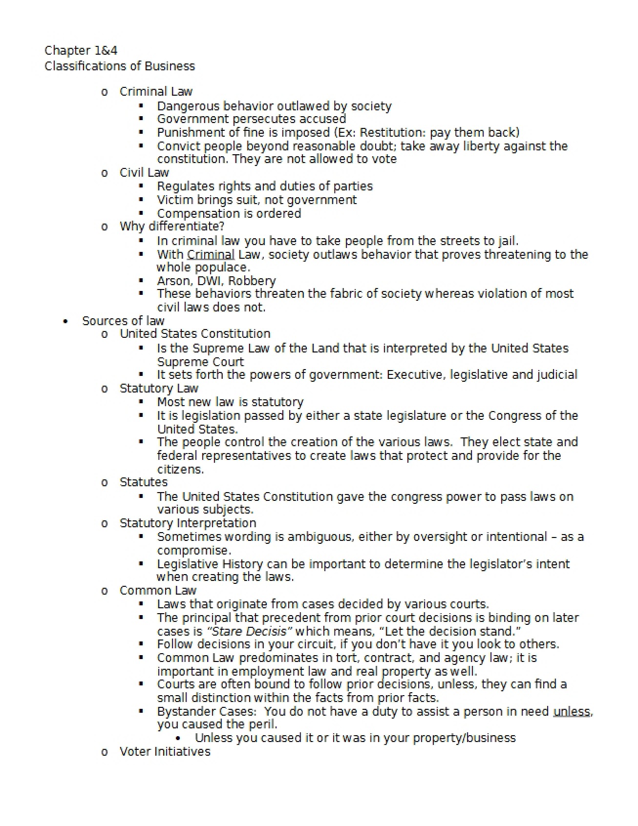Classifications of Business