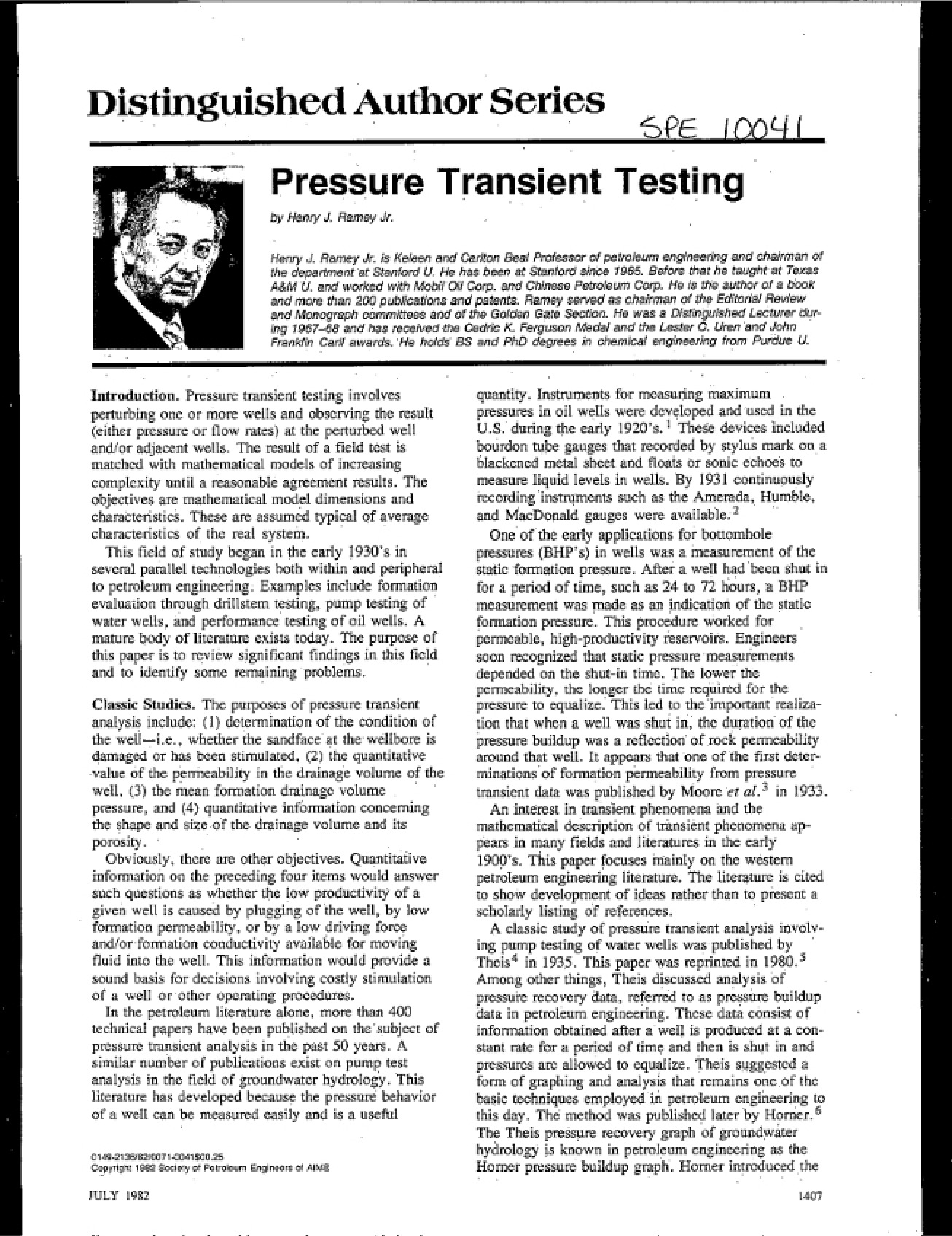 SPE 10041 Ramey Distant Well Test Analysis
