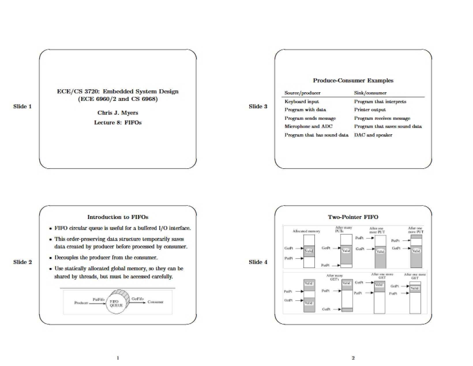 First-In First-Out Queues (Lecture 8)