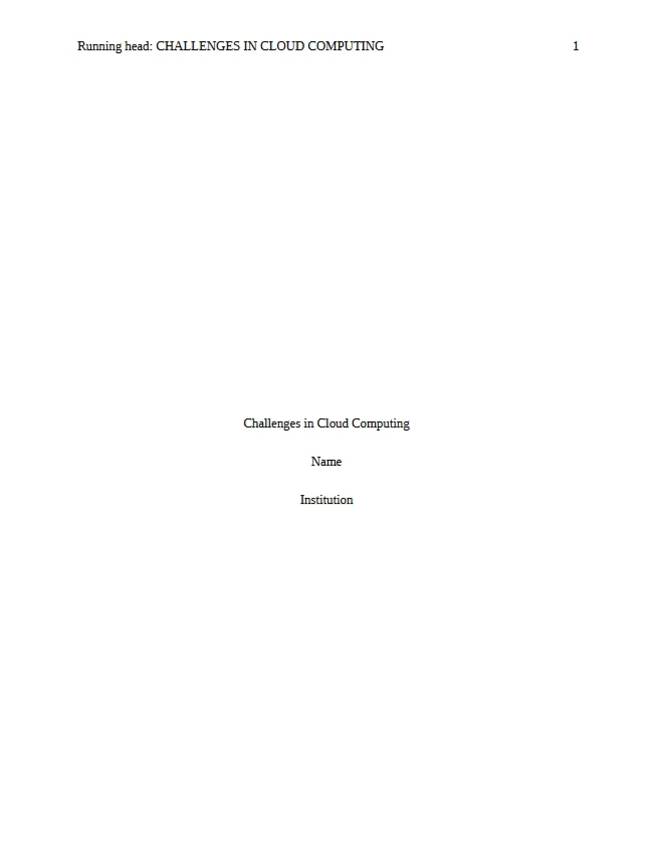 Computing in the Cloud
