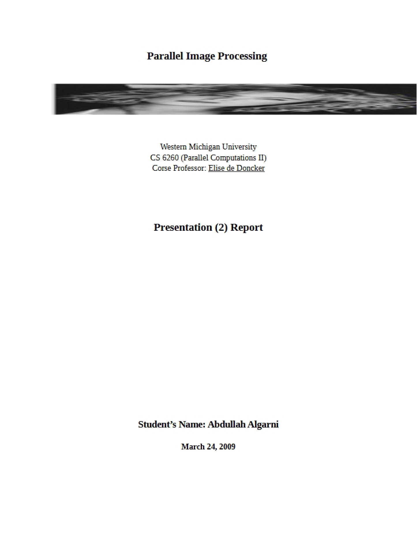 Image Processing using Parallelism