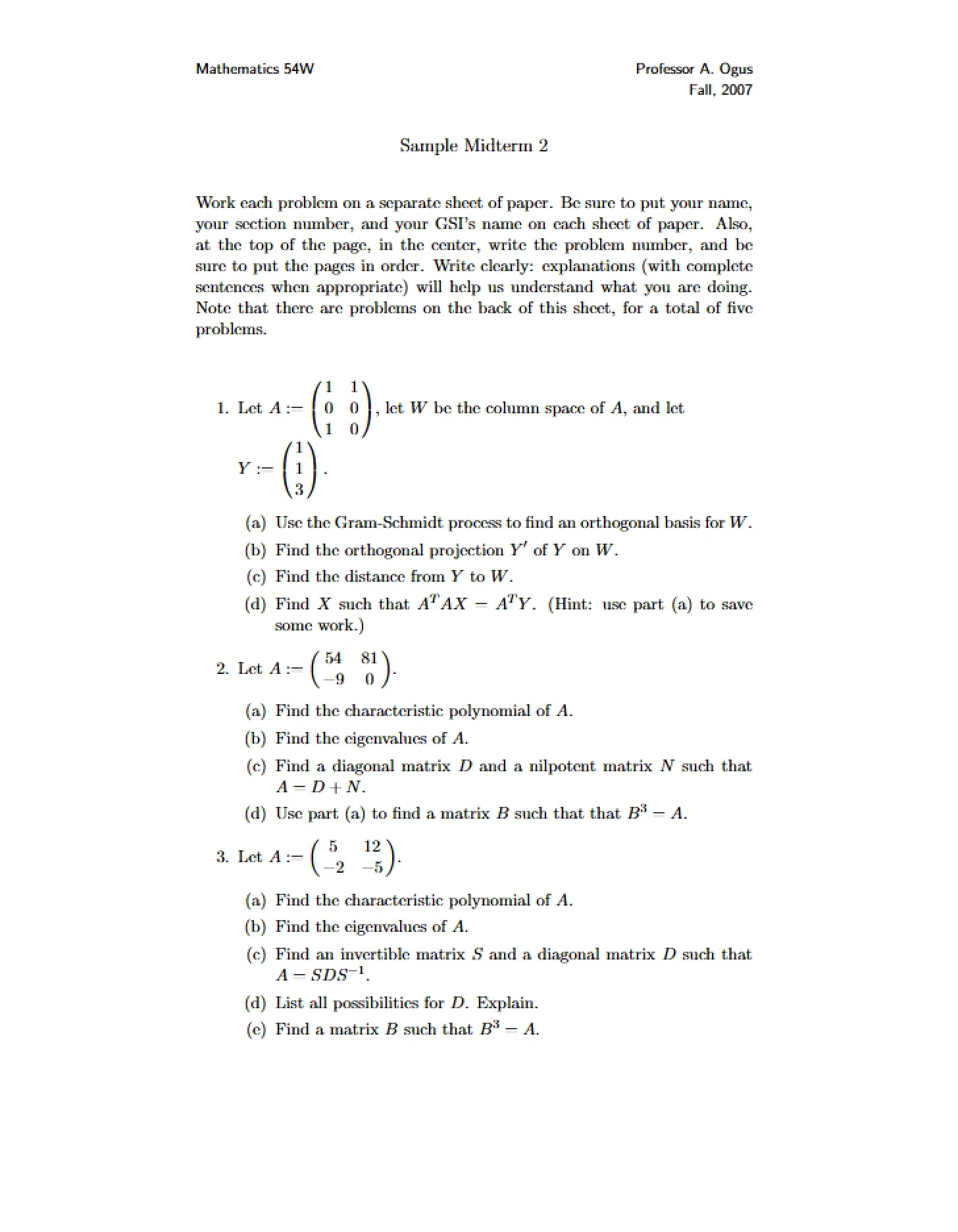 Midterm 2 Sample