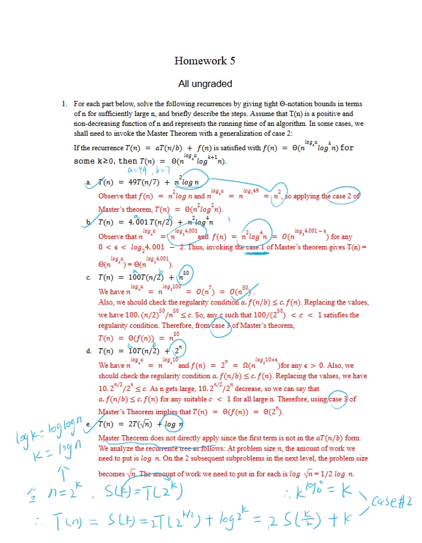 Solutions to Homework 5