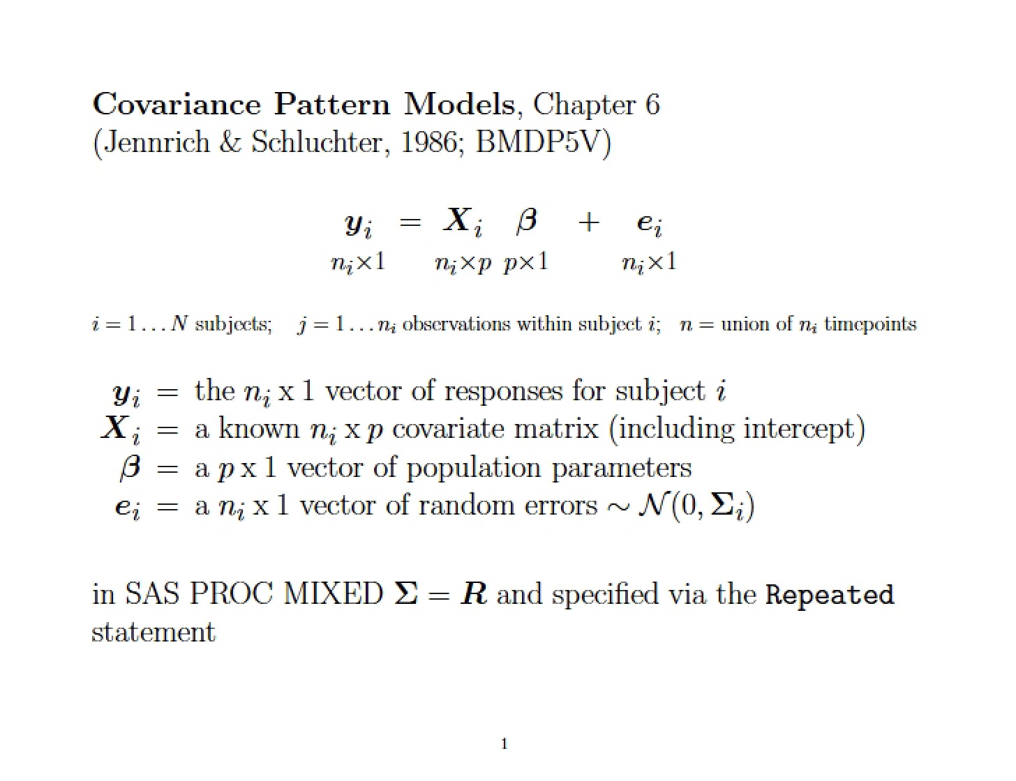 Models of Covariance Patterns