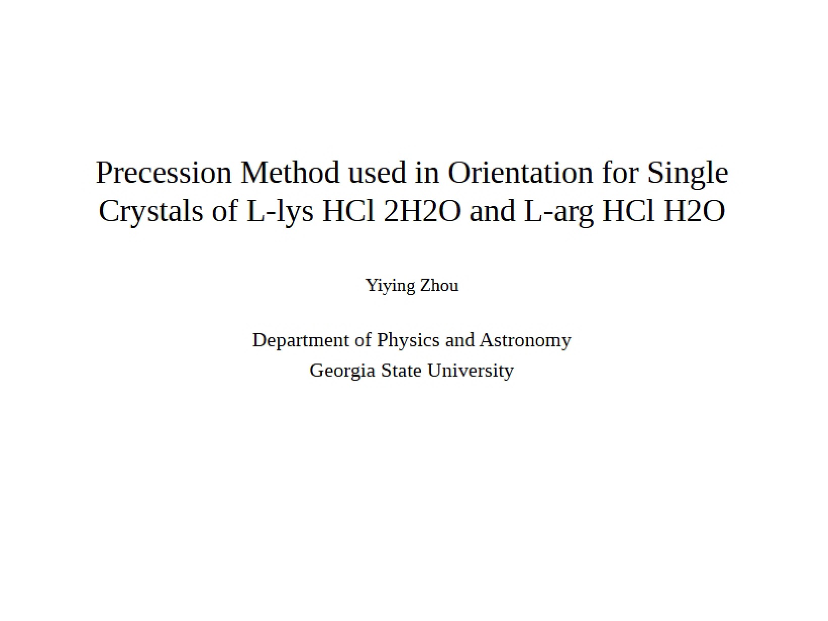 Precession Notes