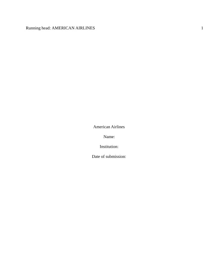 Analysis of American Airlines Value Pricing Strategy