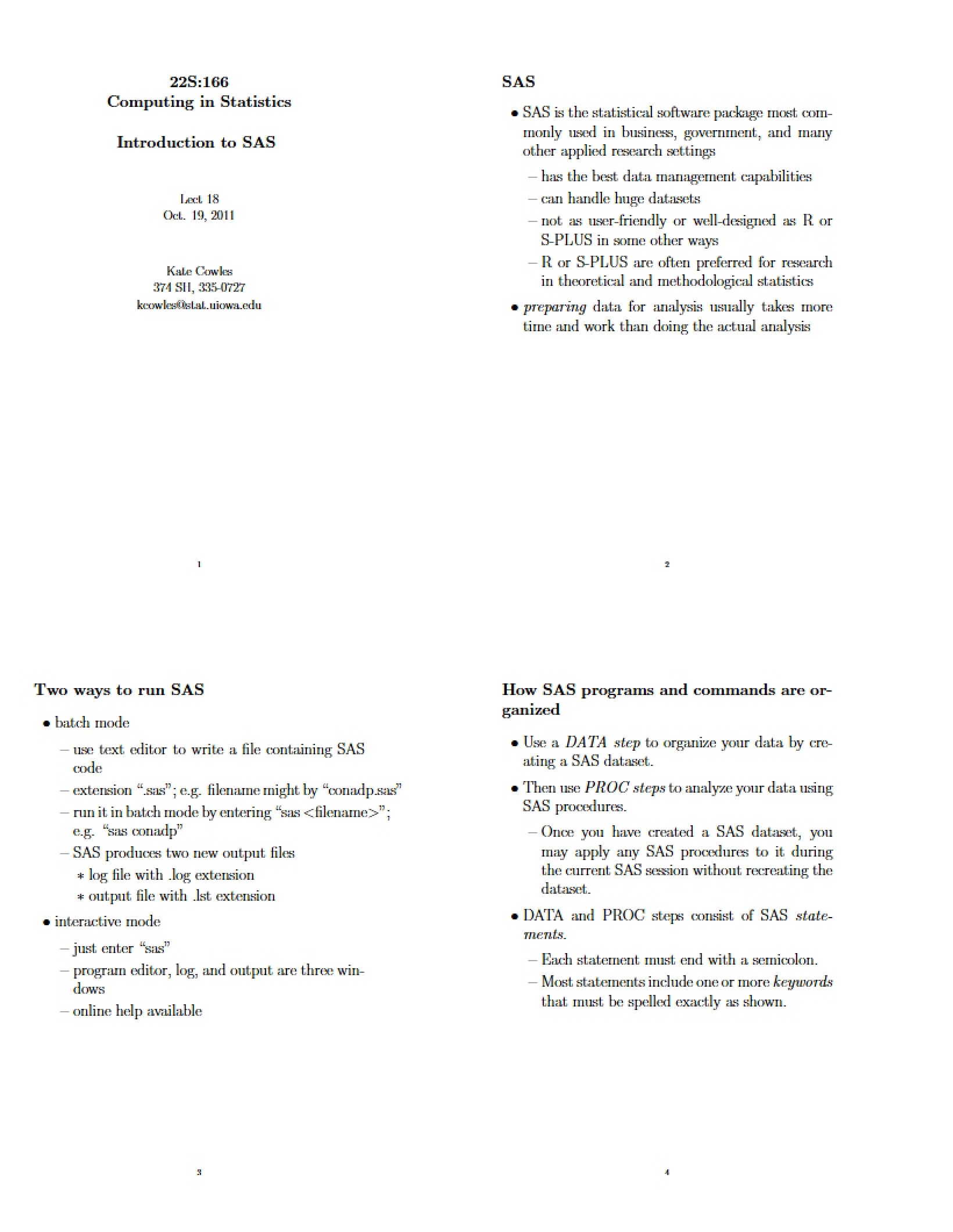 Statistics and Computing (11)
