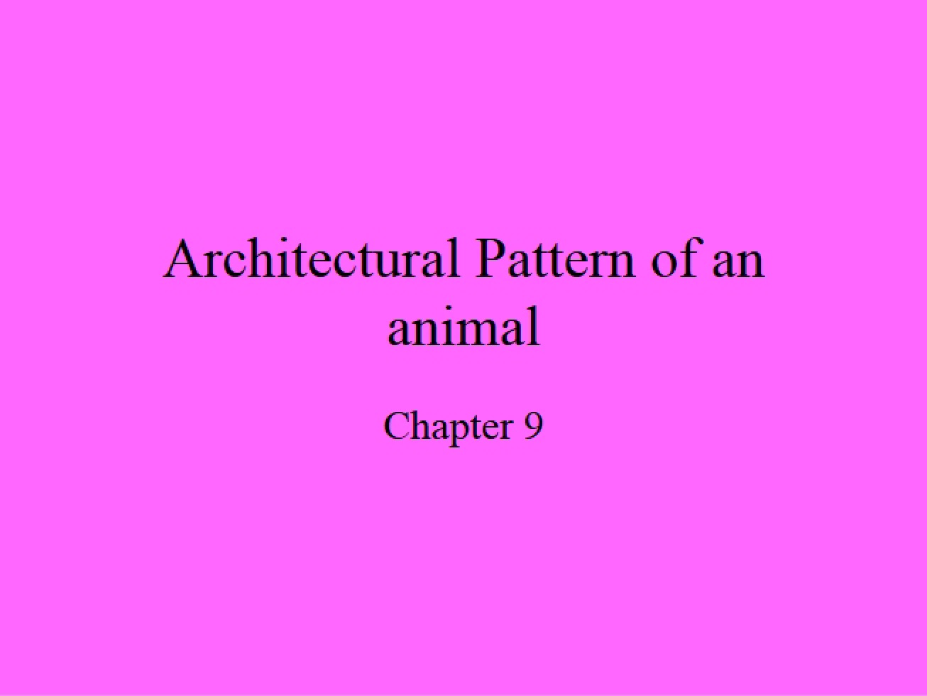 Animal Architectural Patterns