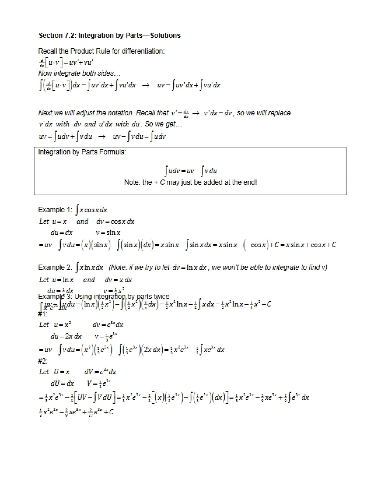 Solutions to Worksheet 7.2 (Copy)