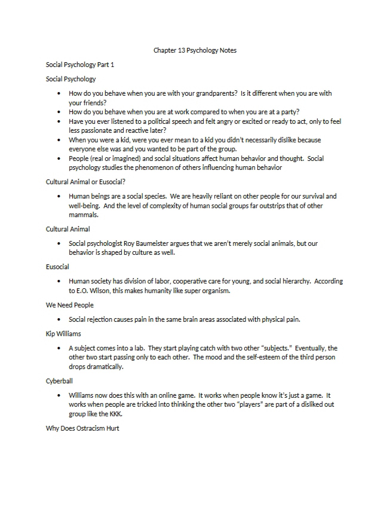 Chapter Thirteen Psychological Concepts
