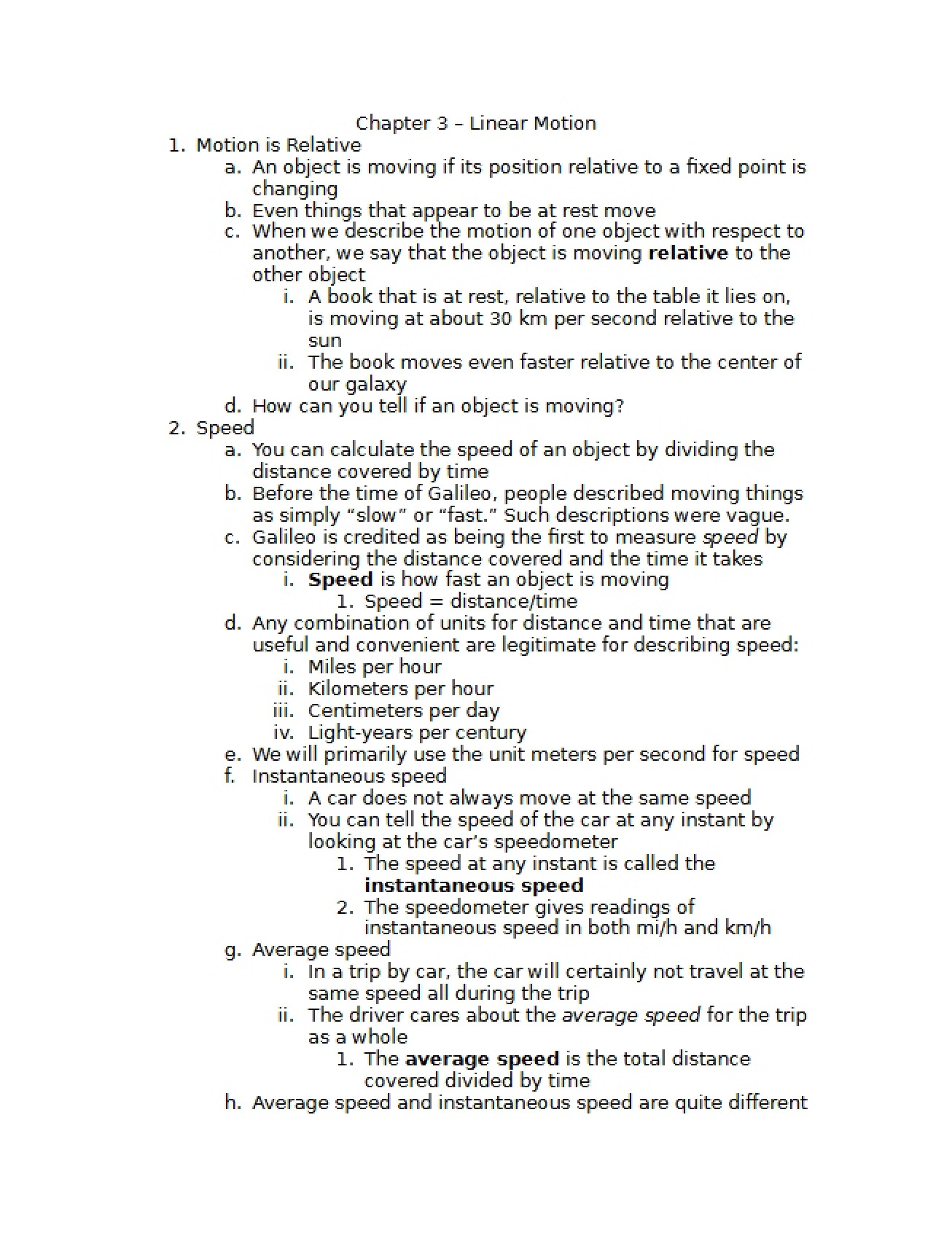 Chapter Three Notes