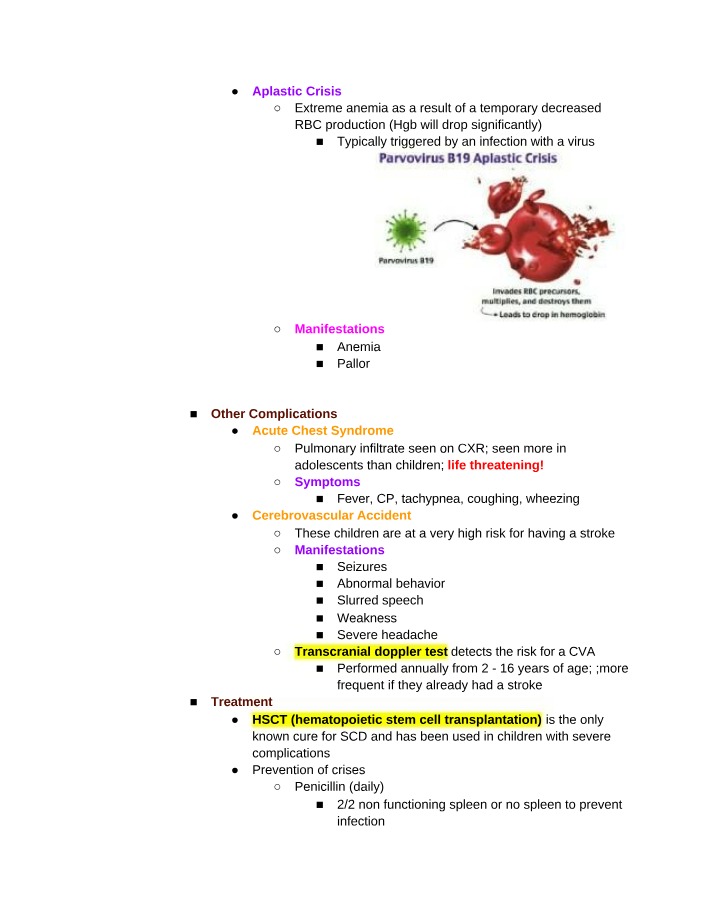 Crisis of Aplastic