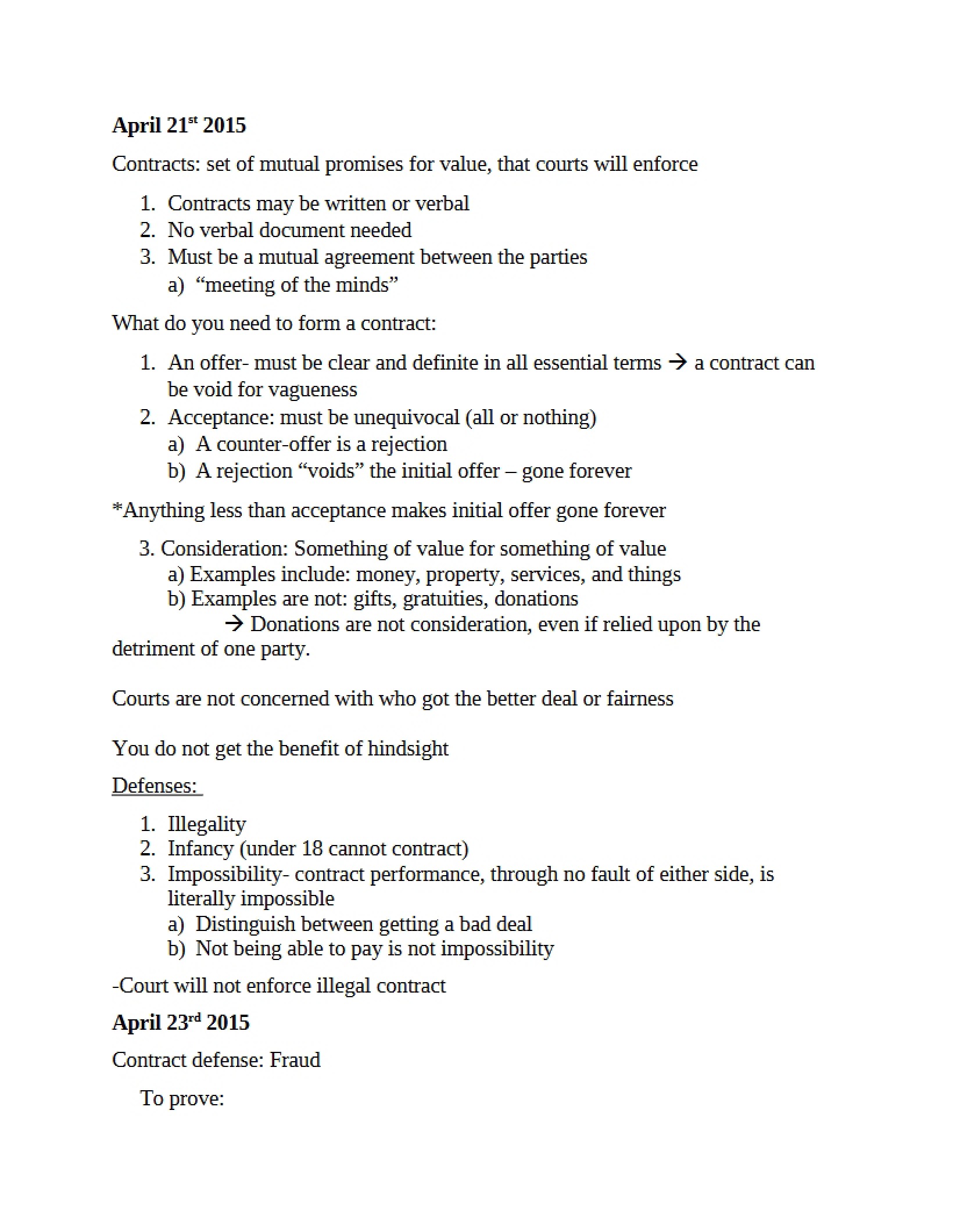 Contracts
