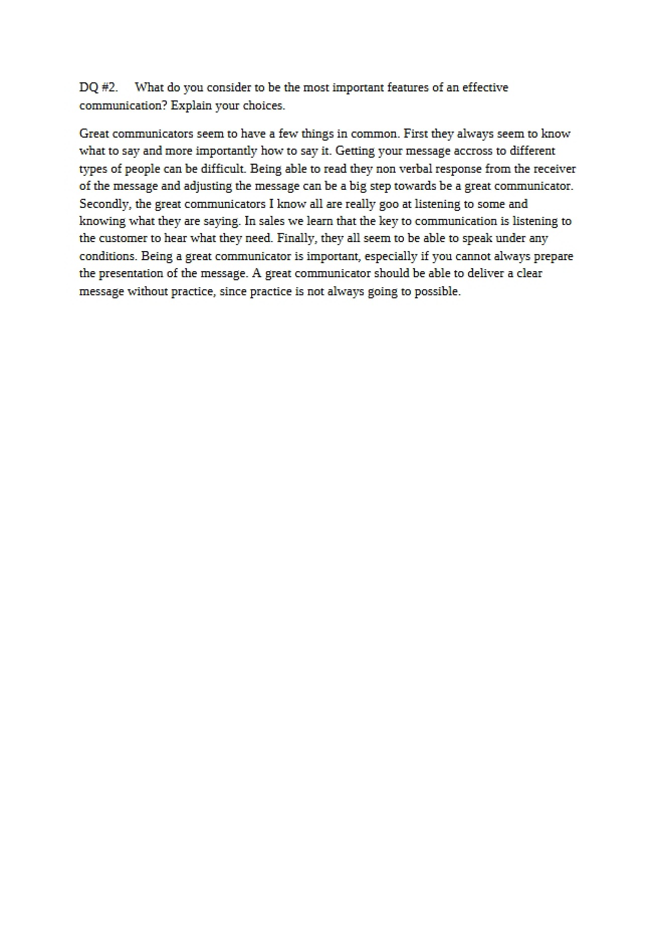 Business Communications Homework