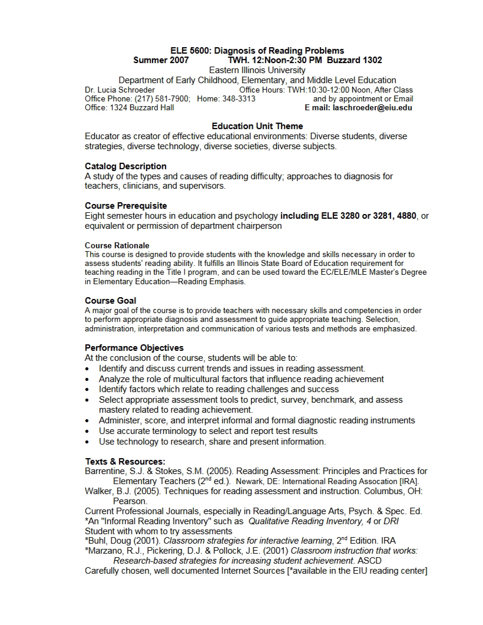 Syllabus - 4 Pages