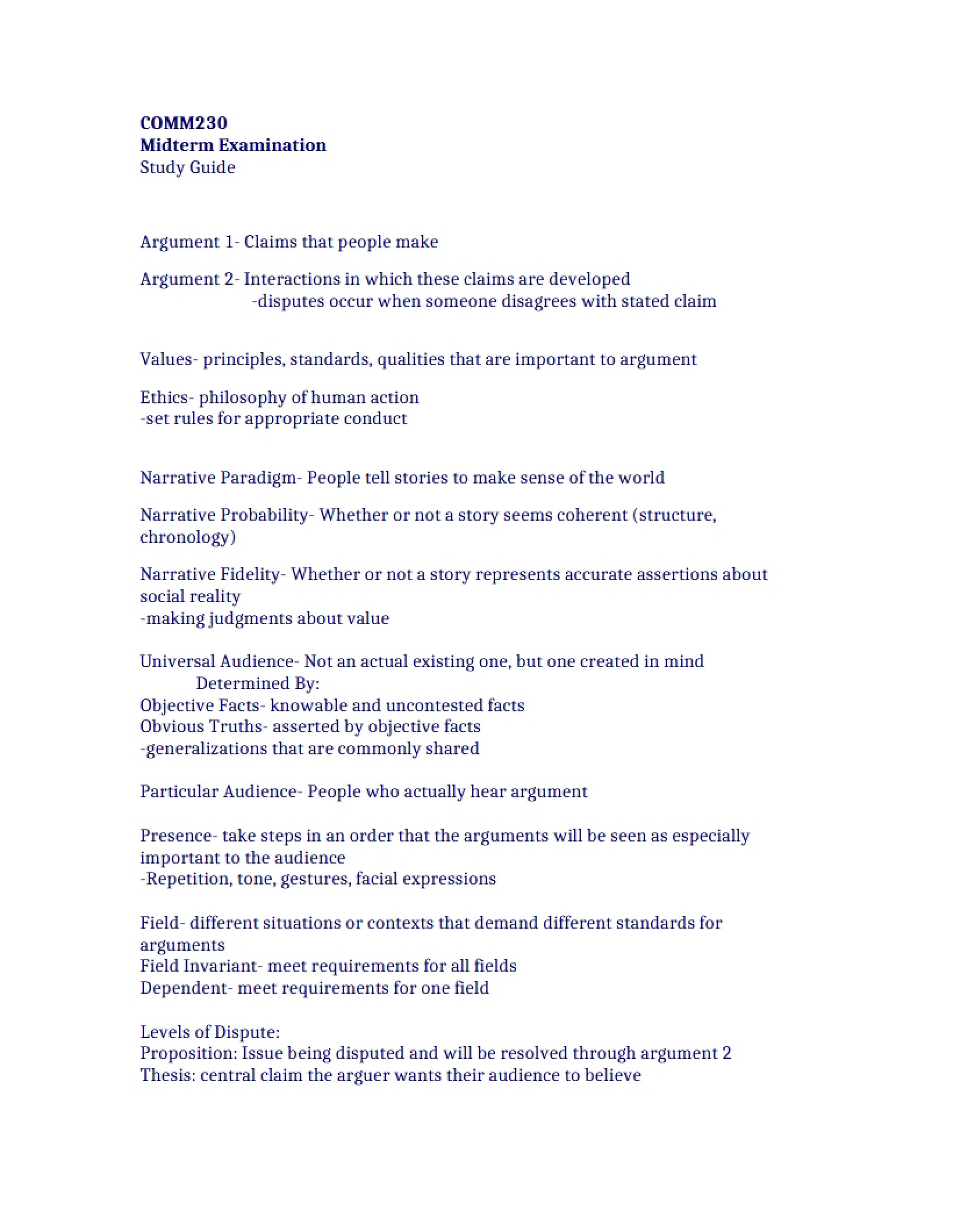 General Study Guide