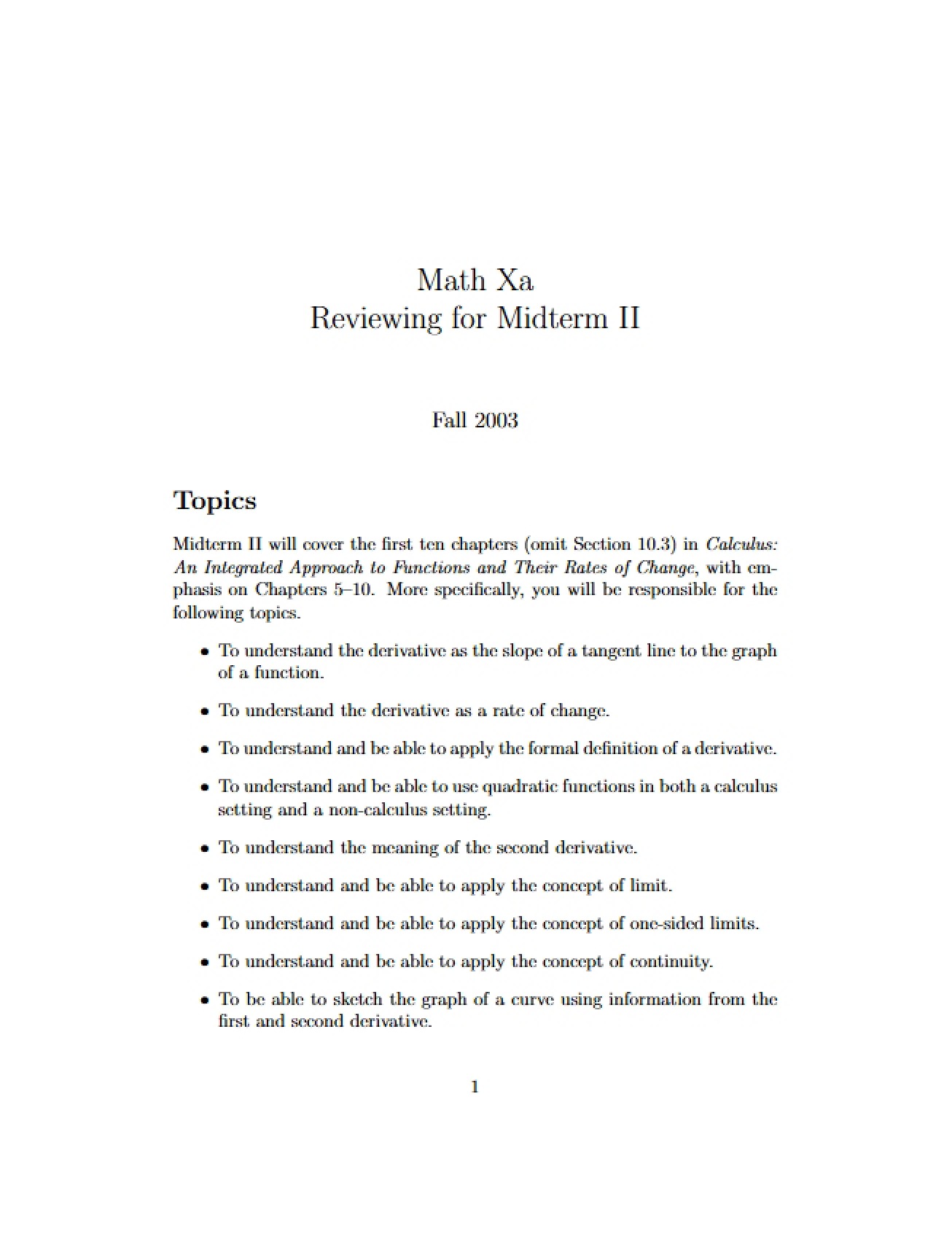 Second Midterm Review Guide
