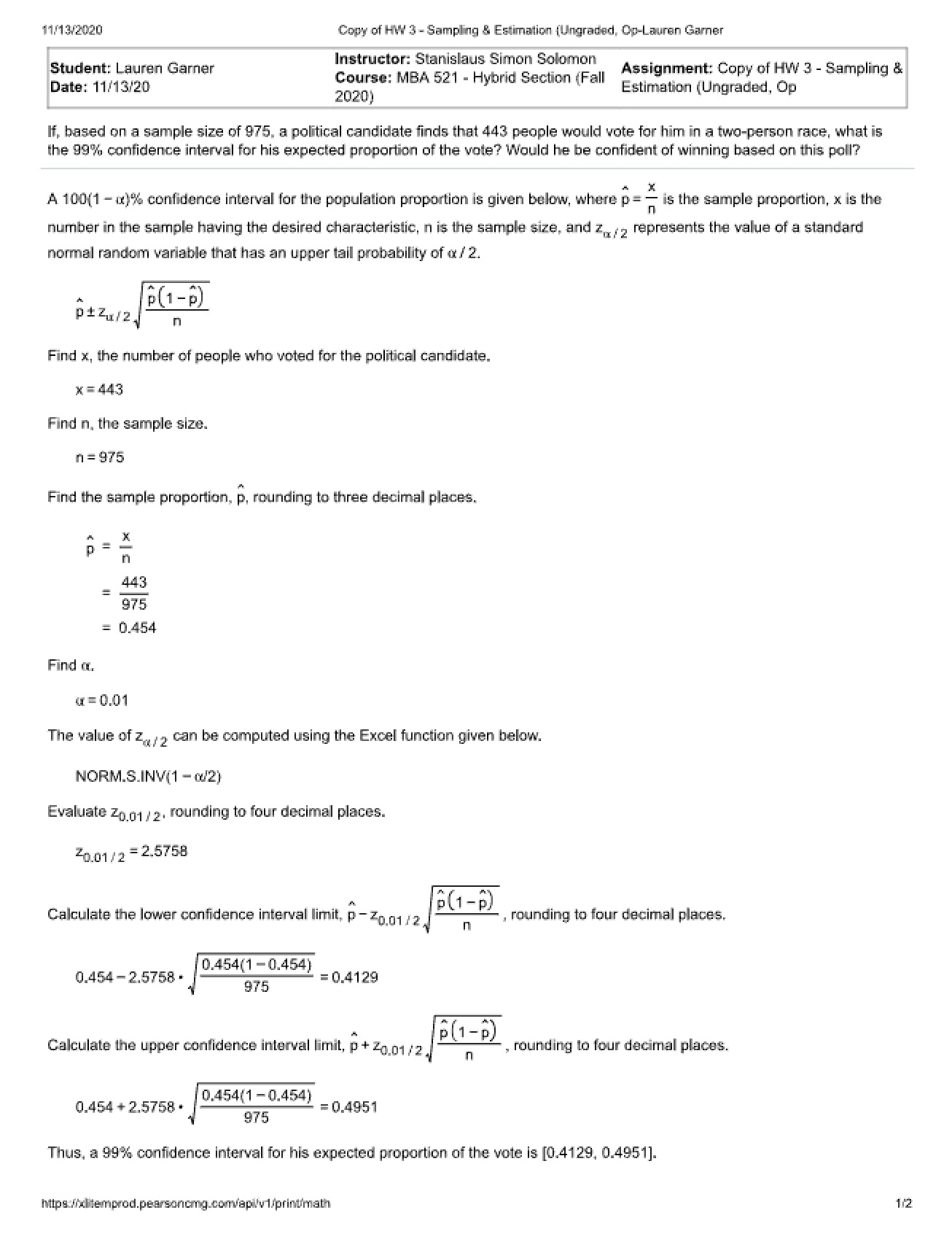 Quantitative Analysis Homework 3 - Problem 9