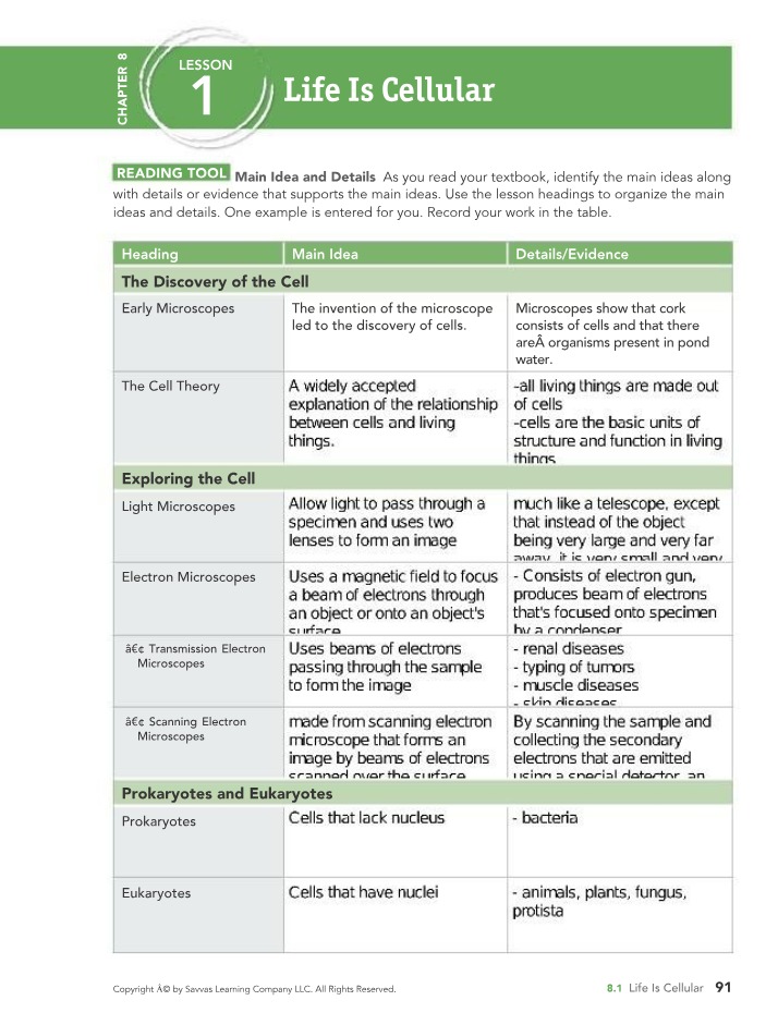 Structure and Function of Cells