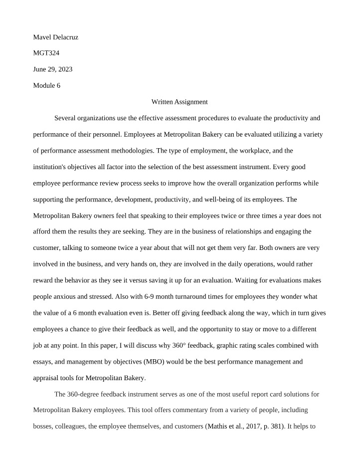 MGT 324 Module 6 - MDelacruz
