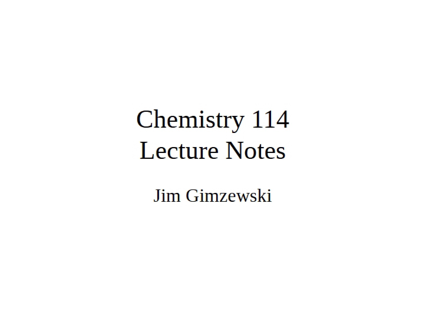 Notes from Lecture