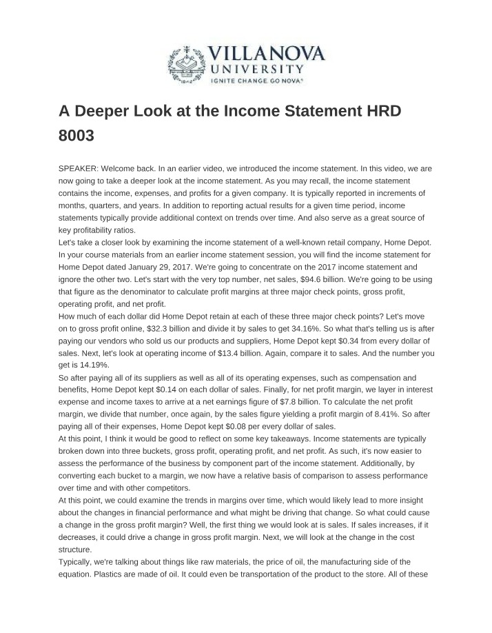 Income Statement Analysis - Exploring Profits and Trends