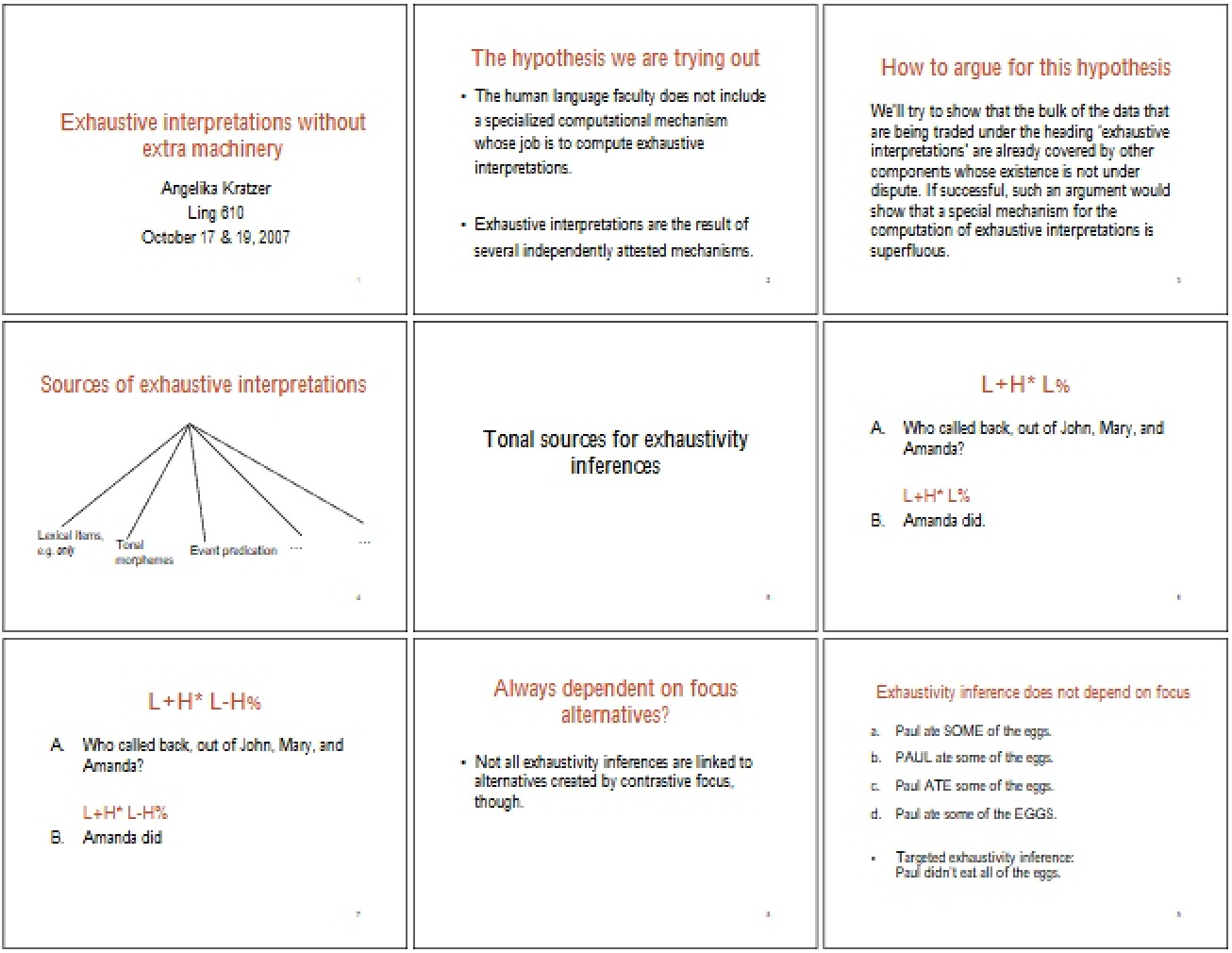 Interpretations (Exhaustive) Without Extra Machinery